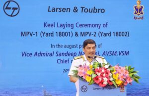 Keel Laying of Two Multi Purpose Vessel Project on 20th March at M/s. L&T Shipyard, Kattupalli