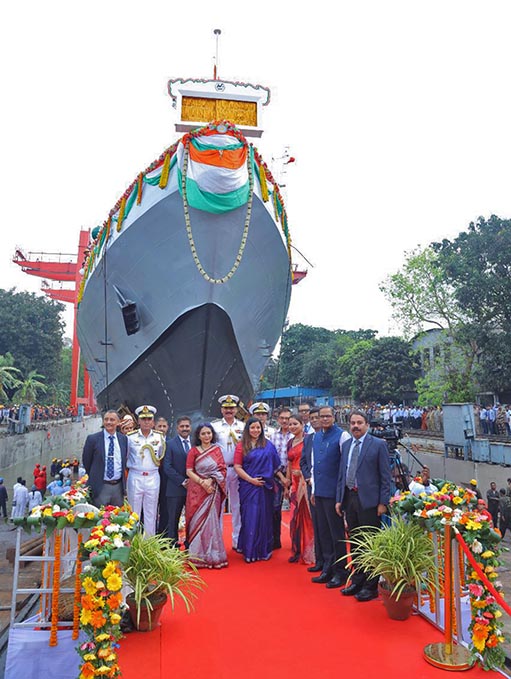 Launch of ‘Androth’, Second Ship of ASW SWC (GRSE) Project on 21 Mar 23 at M/s GRSE, Kolkata