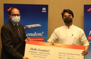 Minister of Civil Aviation Shri Jyotiraditya M. Scindia inaugurates direct flight between Ahmedabad and Gatwick